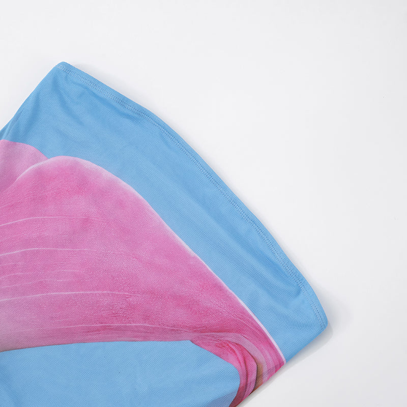 VESTITO LUNGO TULLE STAMPATO