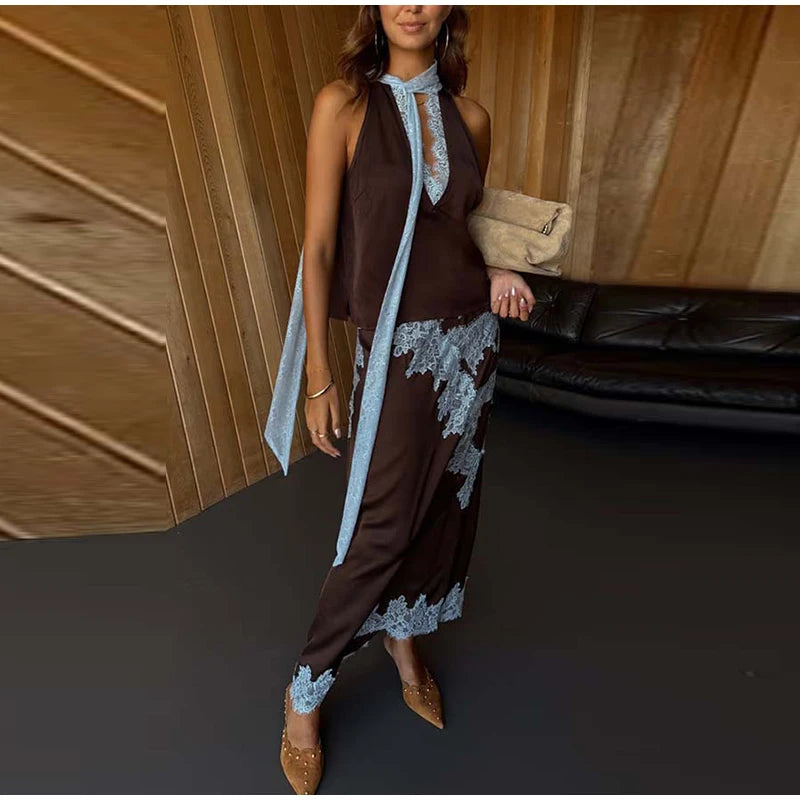 GONNA SATINATA CON PIZZO