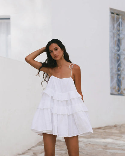 VESTITO CORTO A BALZE