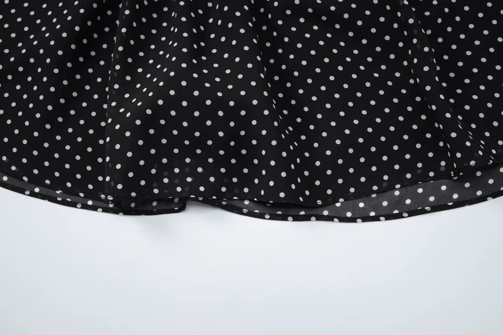 VESTITO A POIS NERO