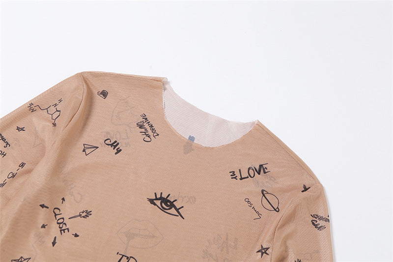 BODY IN TULLE STAMPATO