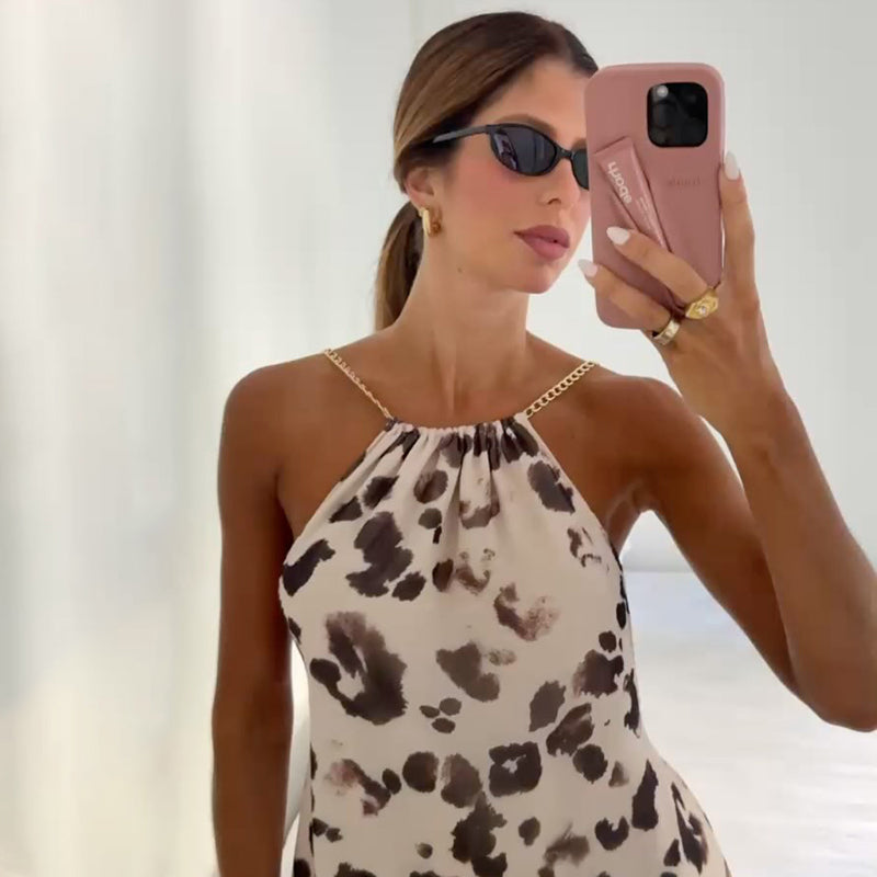 VESTITO CORTO ANIMALIER