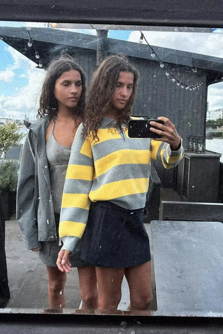 POLO MANICHE LUNGHE A RIGHE