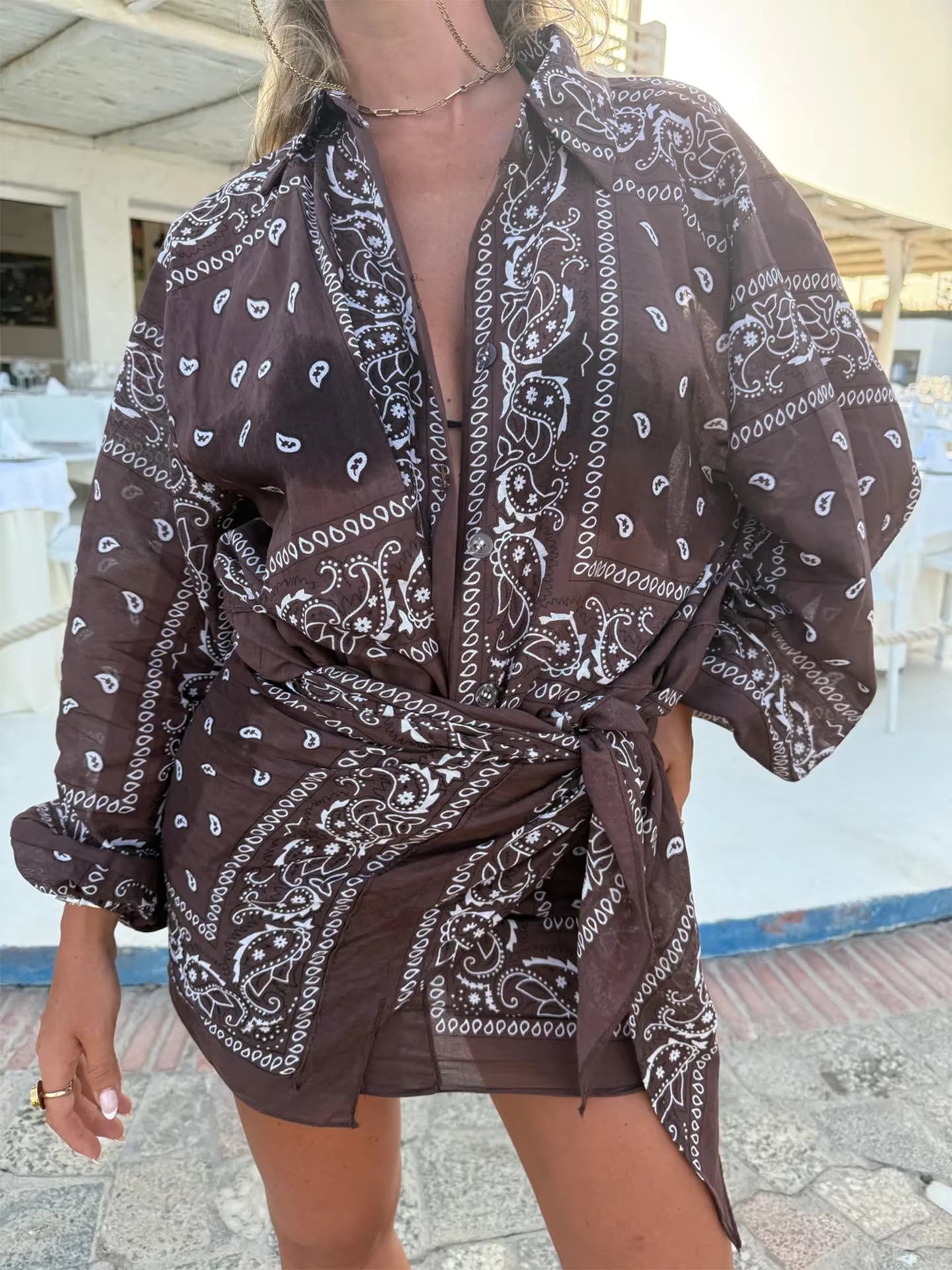 SET COORDINATO PAISLEY MARRONE