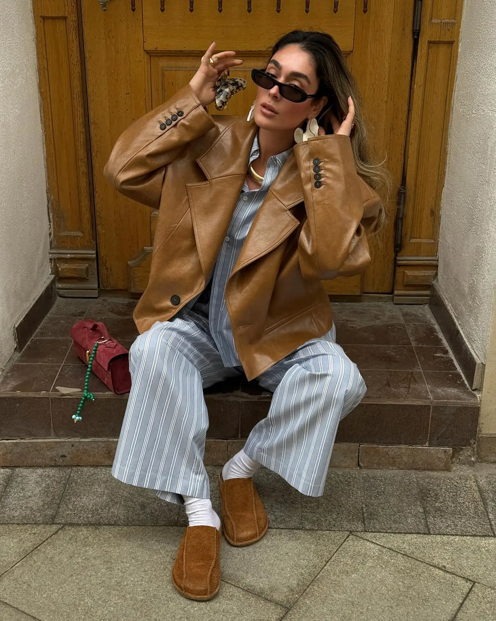 GIACCA OVERSIZE IN ECOPELLE