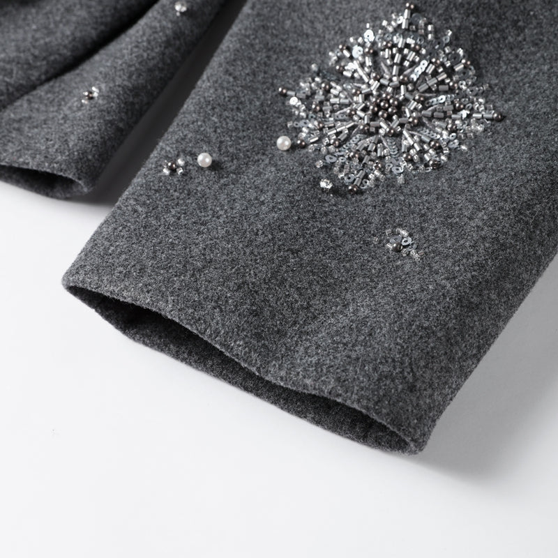 GIACCA IN PANNO CON PERLINE