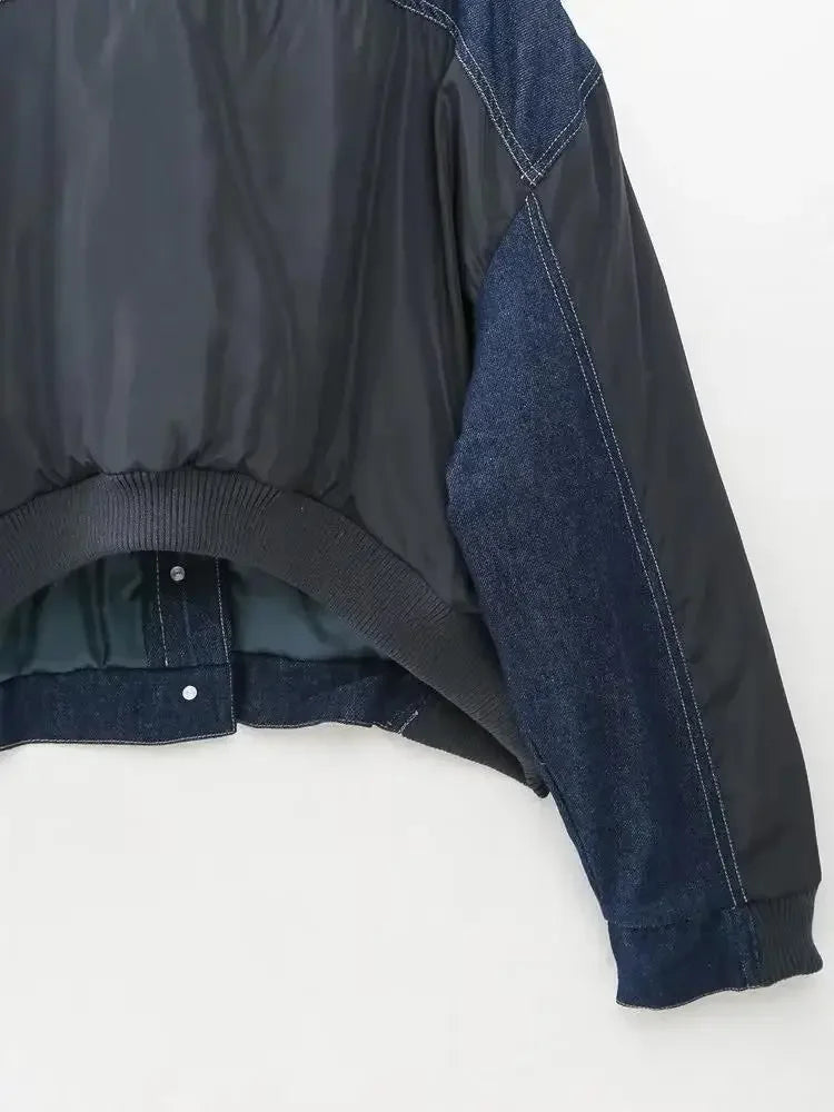 BOMBER DENIM E NYLON