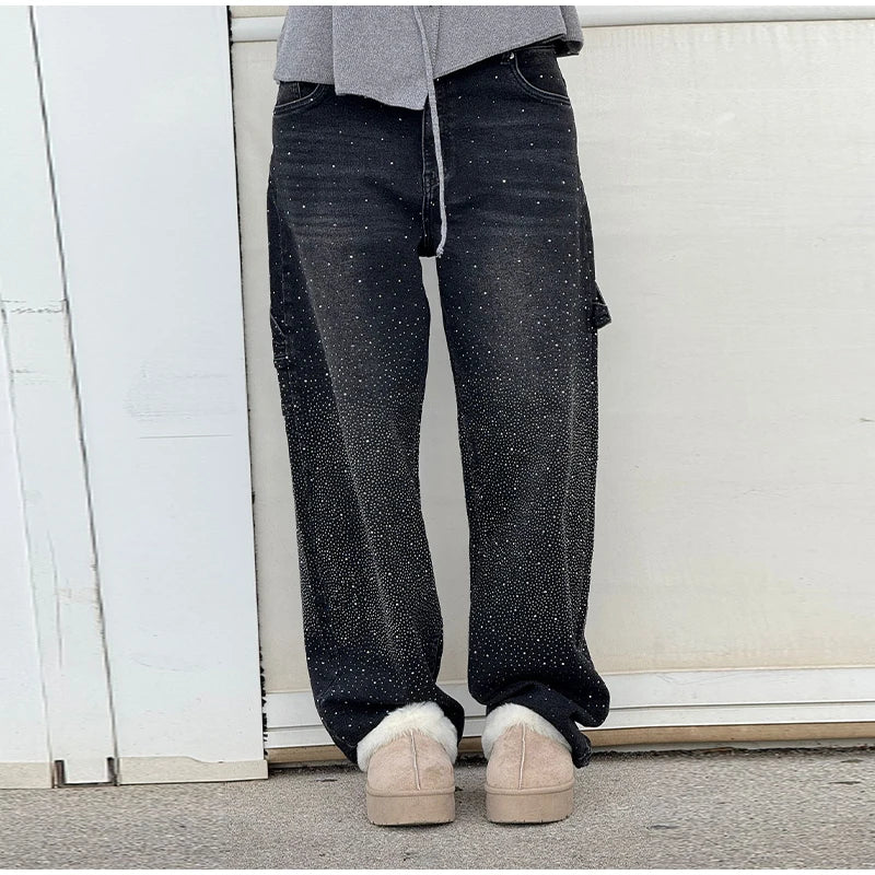 JEANS BAGGY CARPENTER STRASS