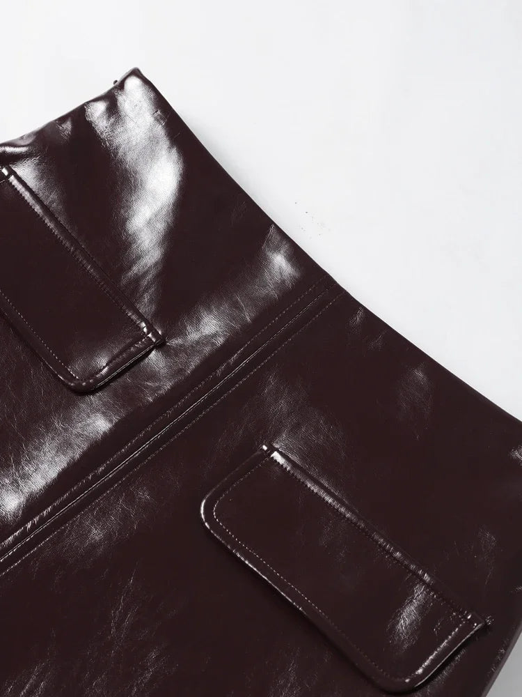 MINIGONNA IN ECOPELLE LUCIDA