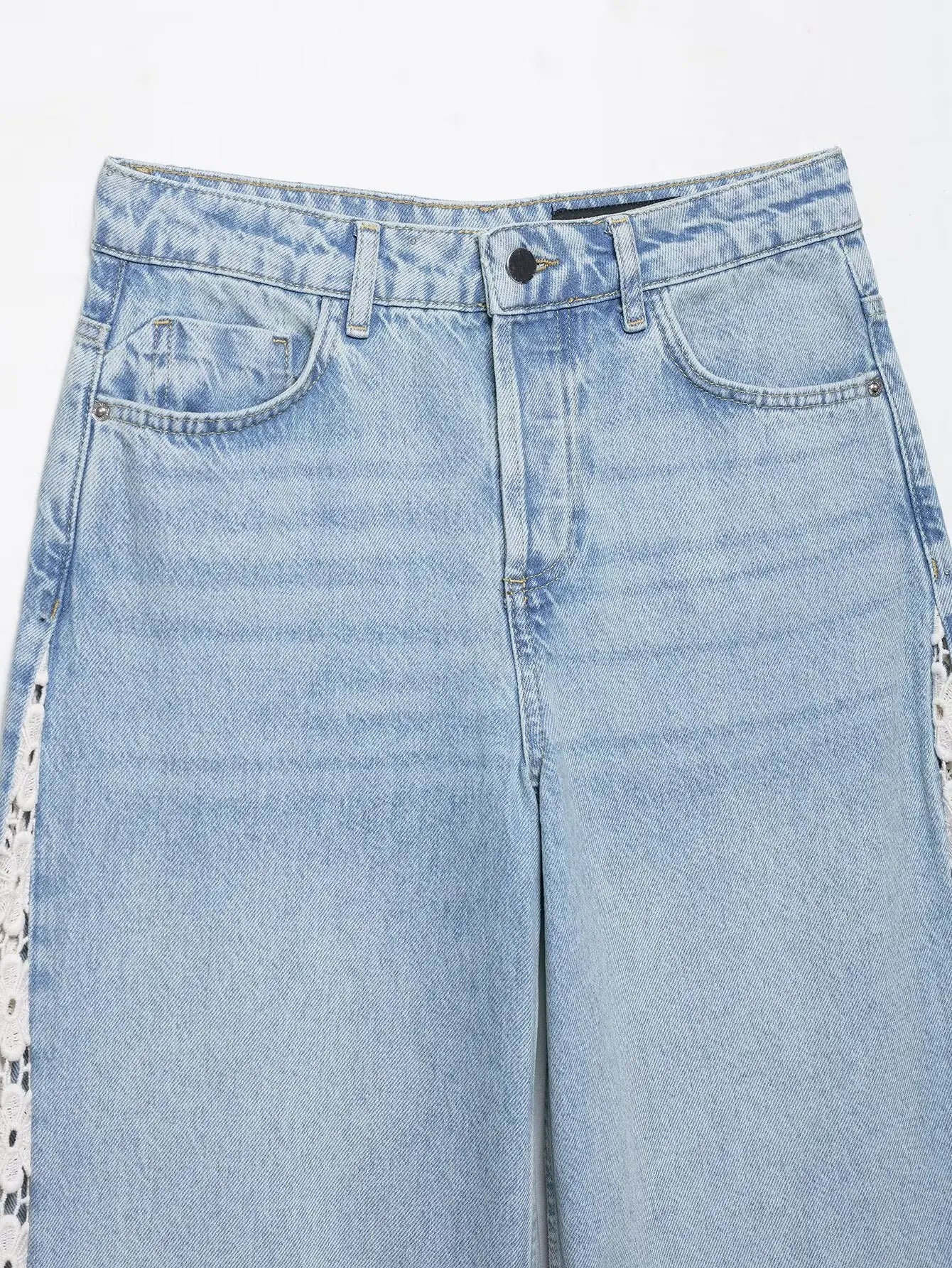 JEANS A VITA ALTA MOTIVO UNCINETTO