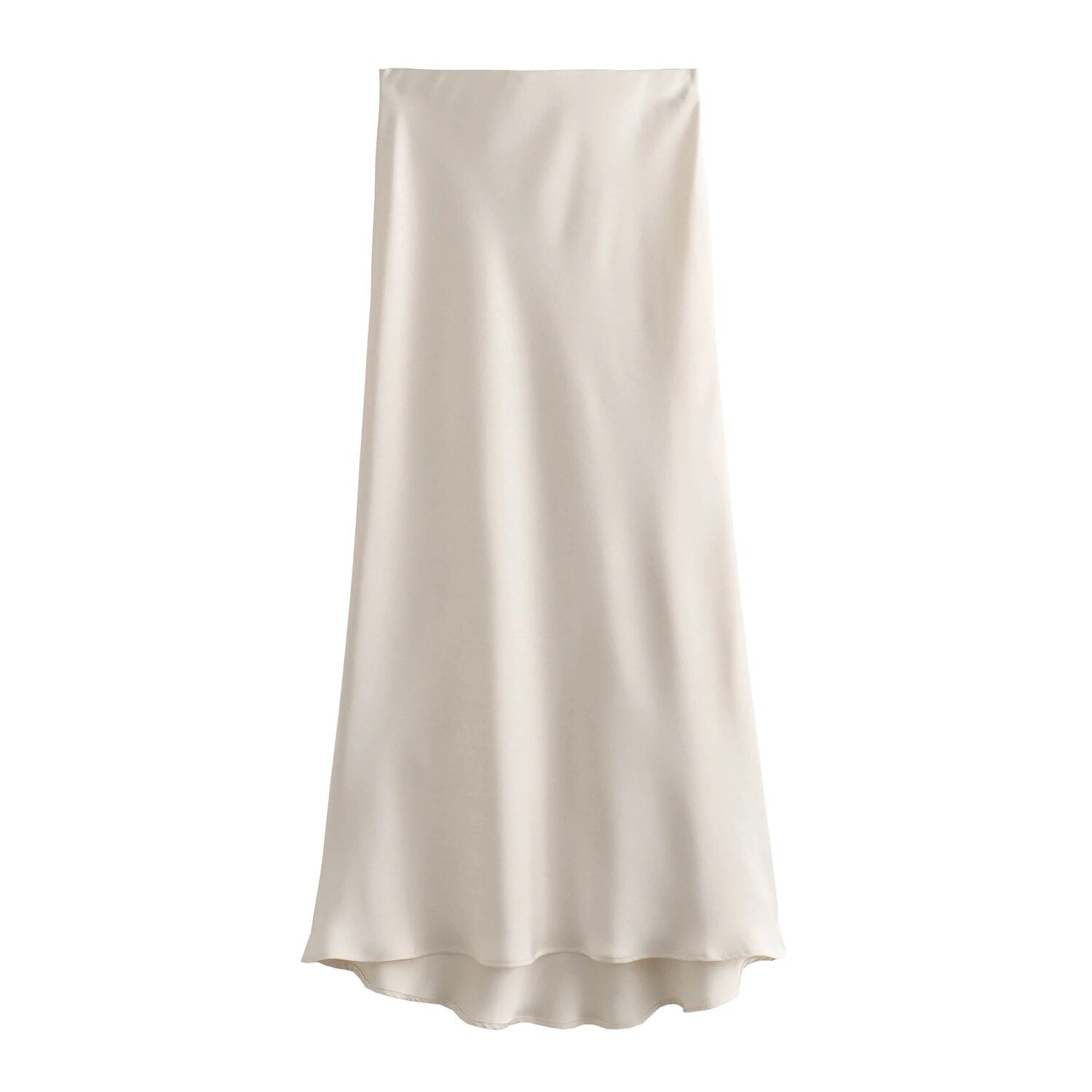 SATIN MIDI SKIRT