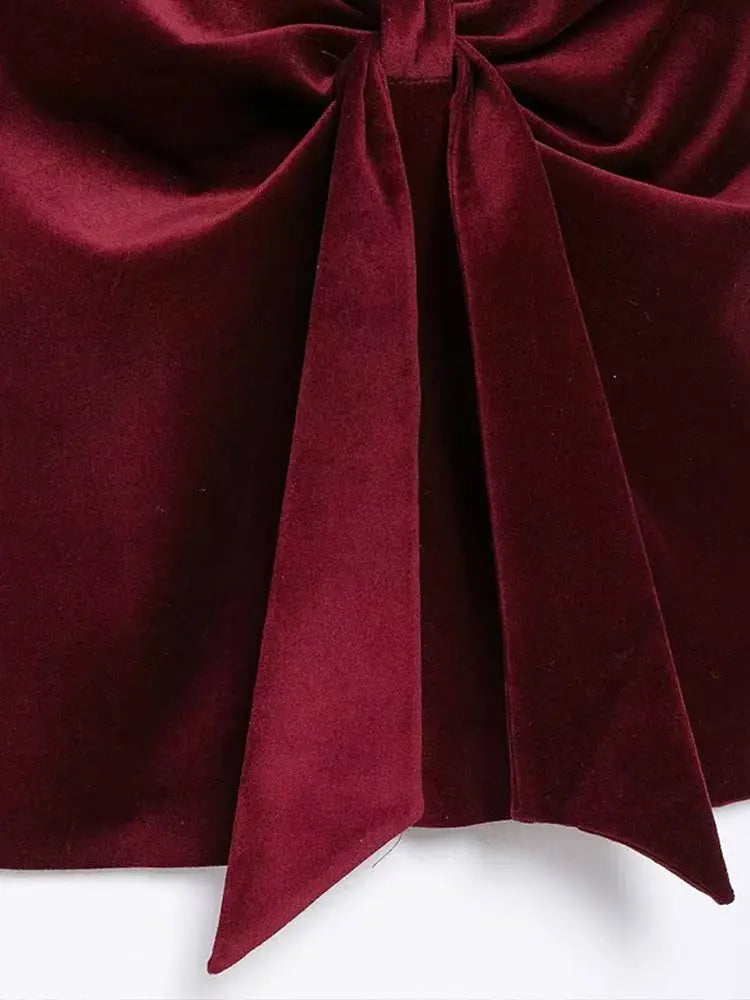 TOP FIOCCO IN VELLUTO