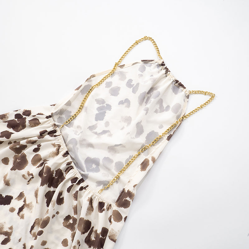 VESTITO CORTO ANIMALIER