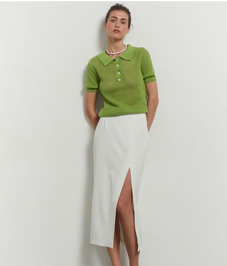 POLO IN MAGLIA TRAFORATA