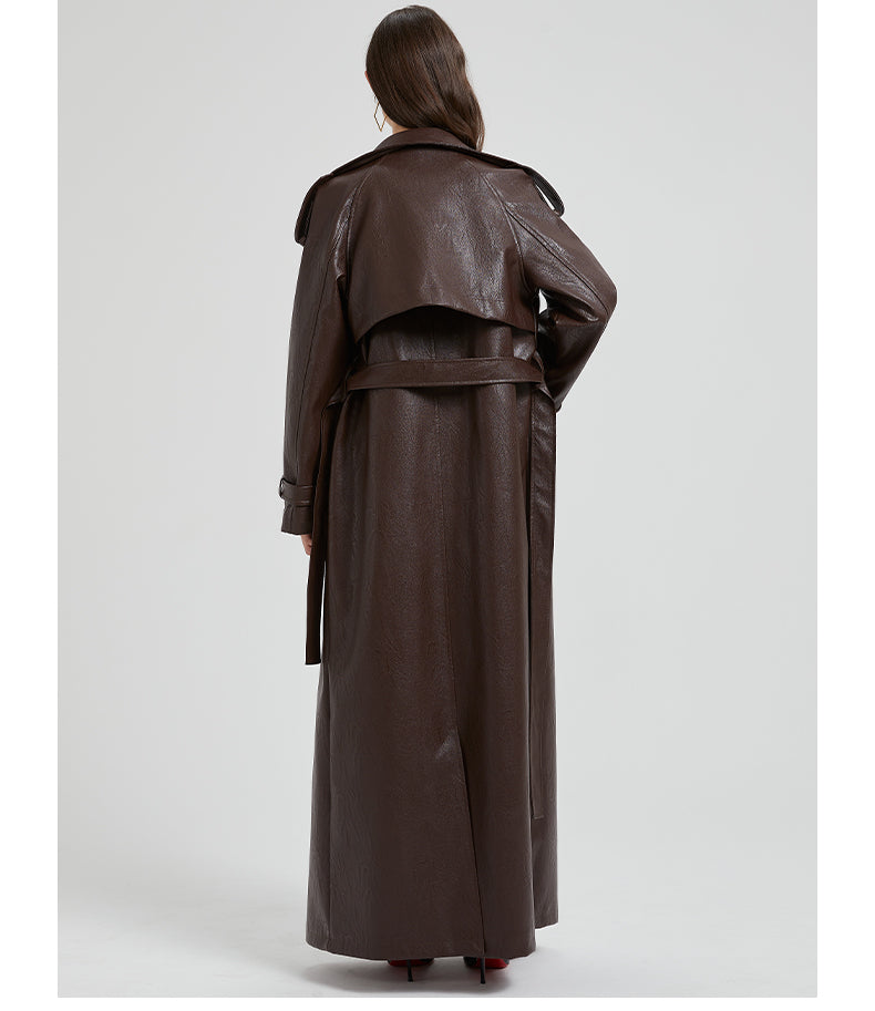 LONG ECO-LEATHER TRENCH