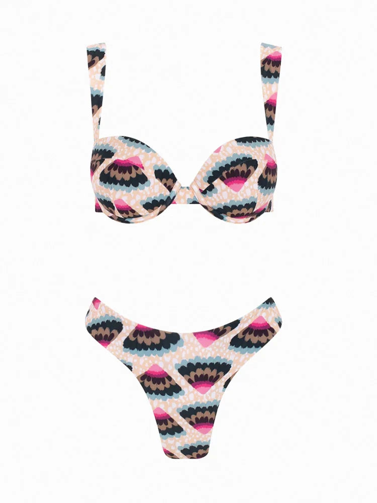 BIKINI BALCONETTE STAMPA GEOMETRICA