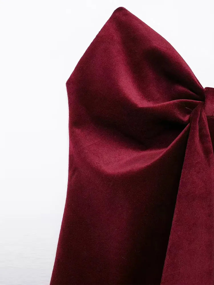 TOP FIOCCO IN VELLUTO