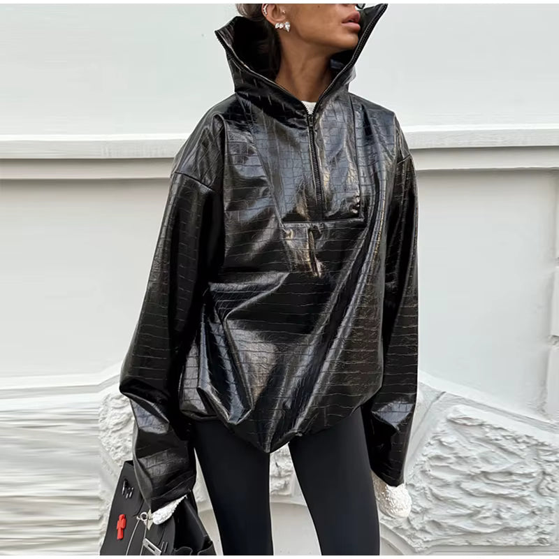 GIACCA OVERSIZE EFFETTO COCCODRILLO