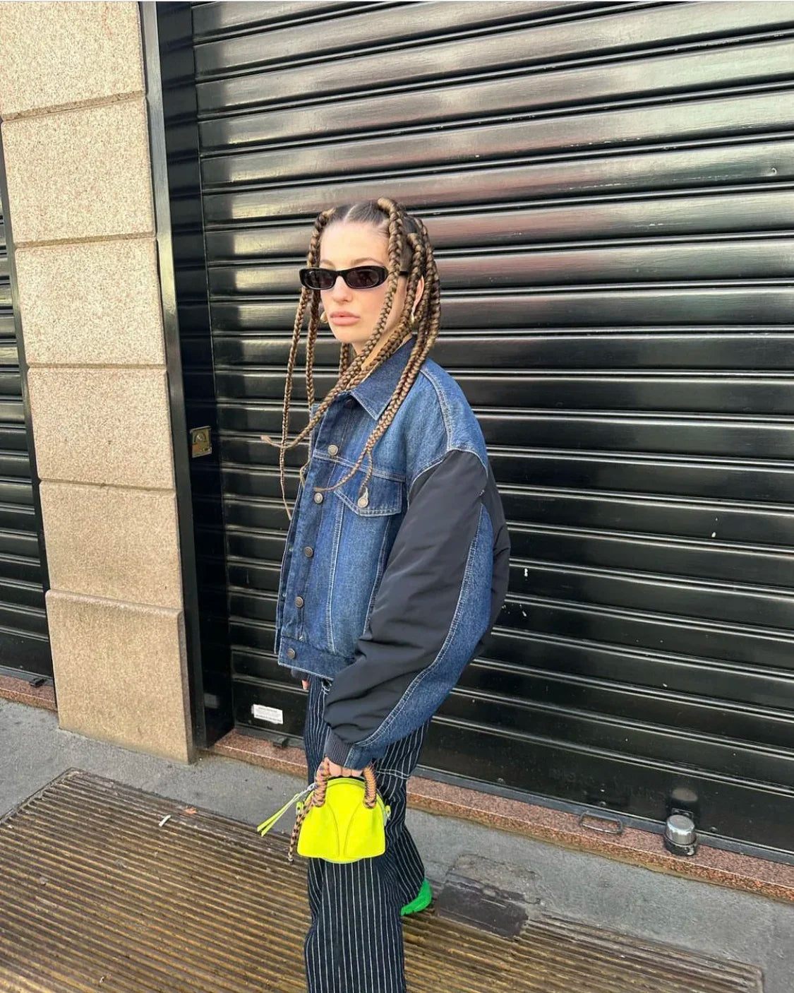 BOMBER DENIM E NYLON