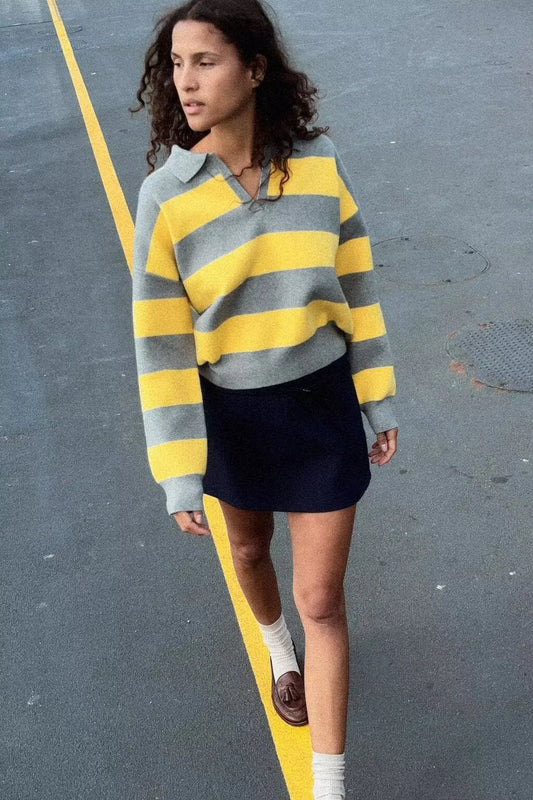 POLO MANICHE LUNGHE A RIGHE