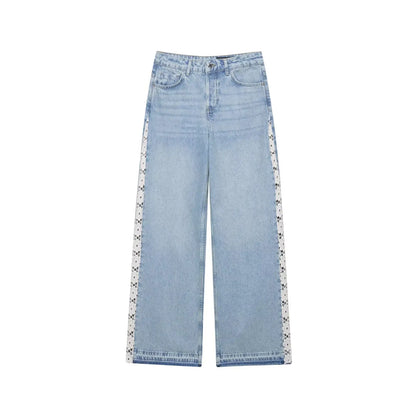 JEANS A VITA ALTA MOTIVO UNCINETTO