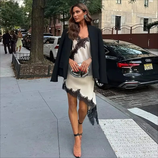 VESTITO SOTTOVESTE CORTO CON PIZZO