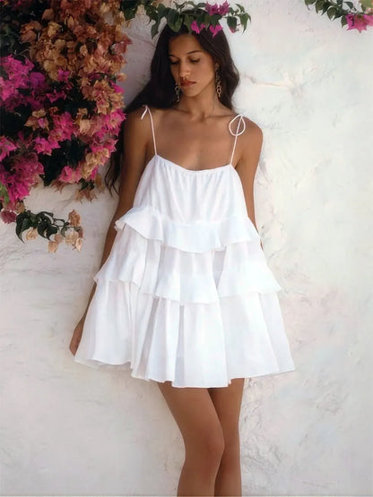 VESTITO CORTO A BALZE