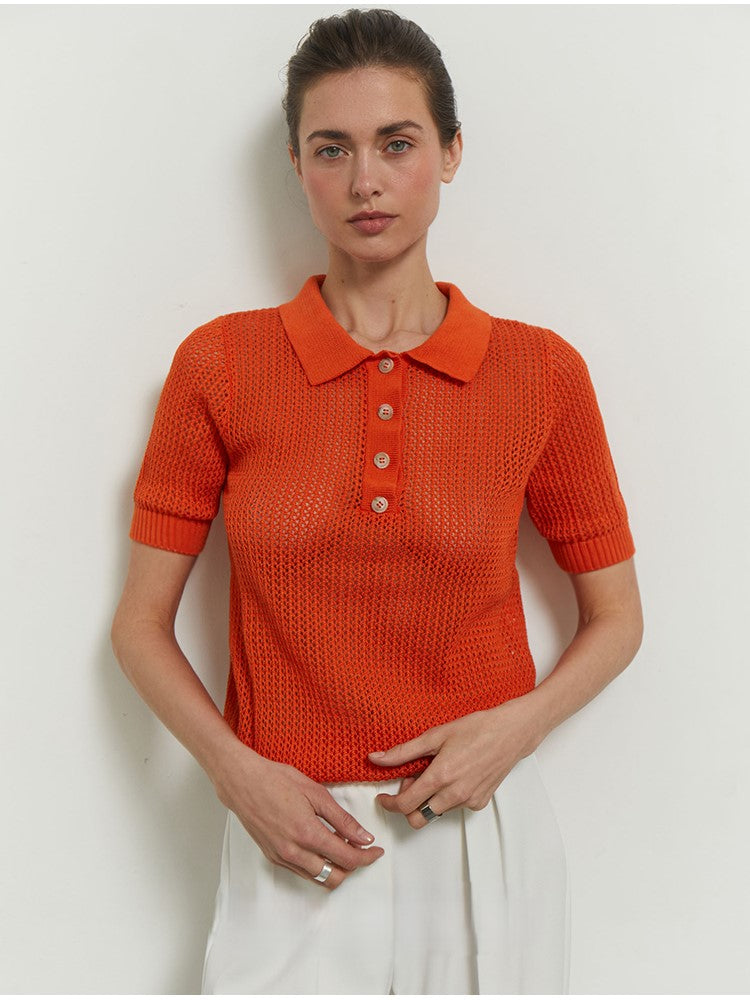POLO IN MAGLIA TRAFORATA