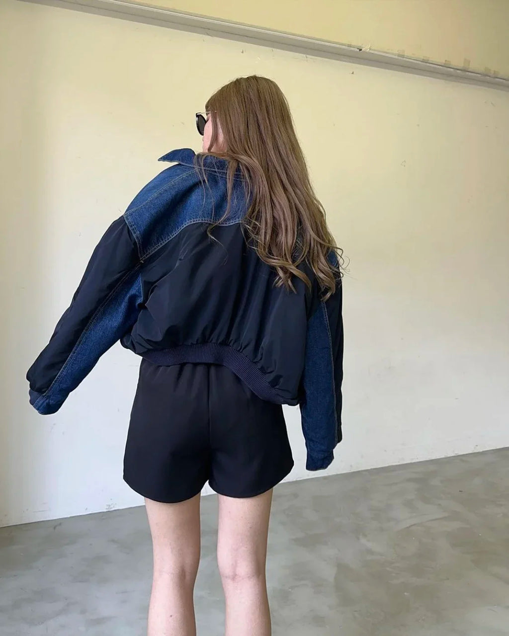 BOMBER DENIM E NYLON