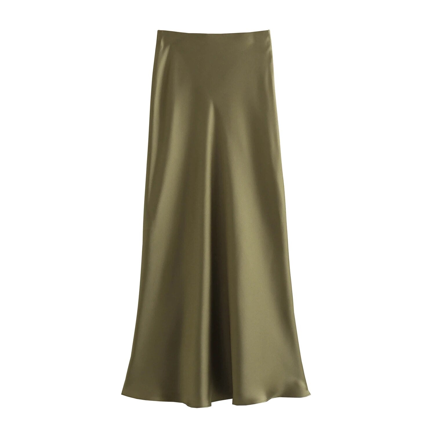 SATIN MIDI SKIRT