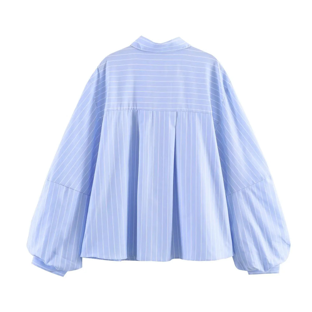 CAMICIA A RIGHE MANICHE BALLOON