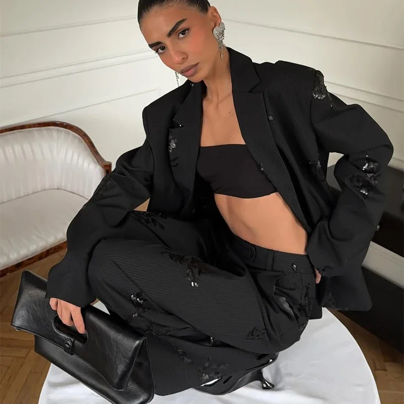 BLAZER GESSATO CON PAILLETTES