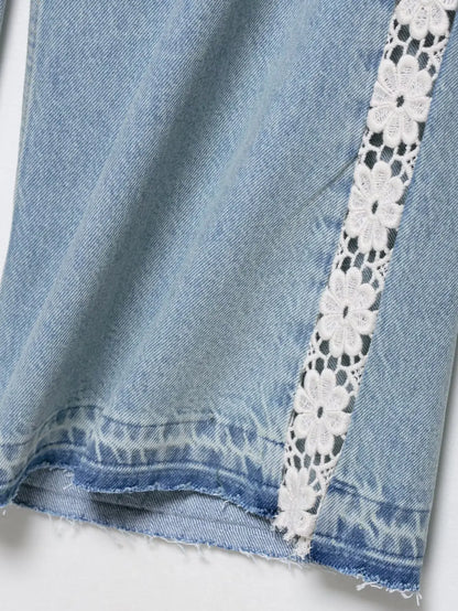 JEANS A VITA ALTA MOTIVO UNCINETTO