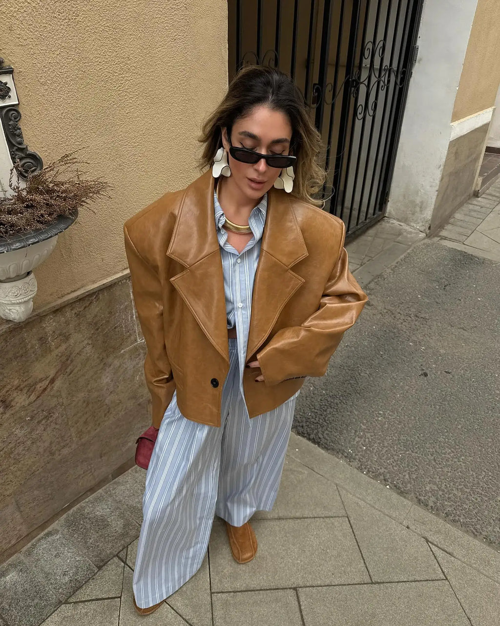 GIACCA OVERSIZE IN ECOPELLE