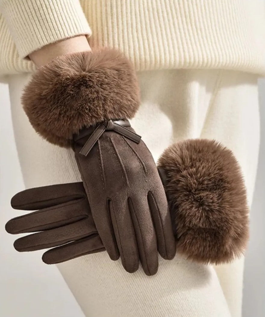 GUANTI SCAMOSCIATI CON PELLICCIA