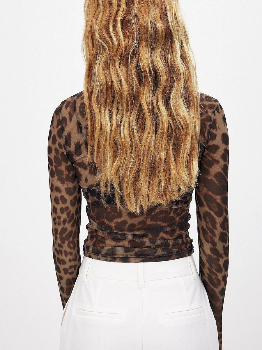 MAGLIETTA IN TULLE ANIMALIER