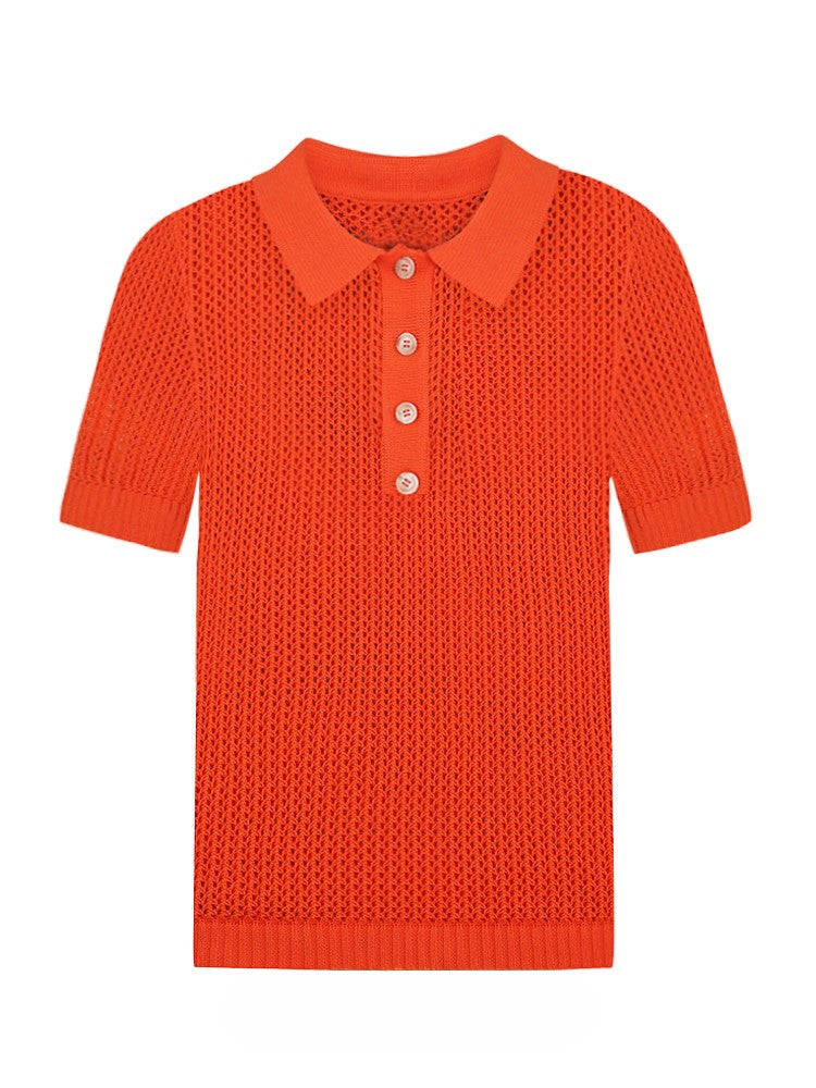 POLO IN MAGLIA TRAFORATA