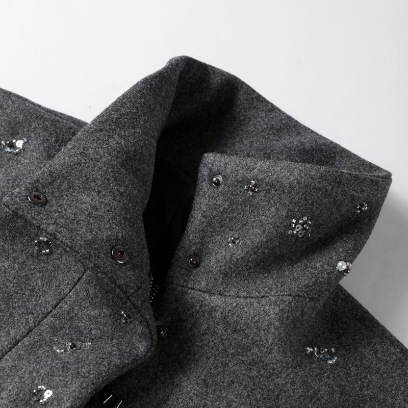 GIACCA IN PANNO CON PERLINE