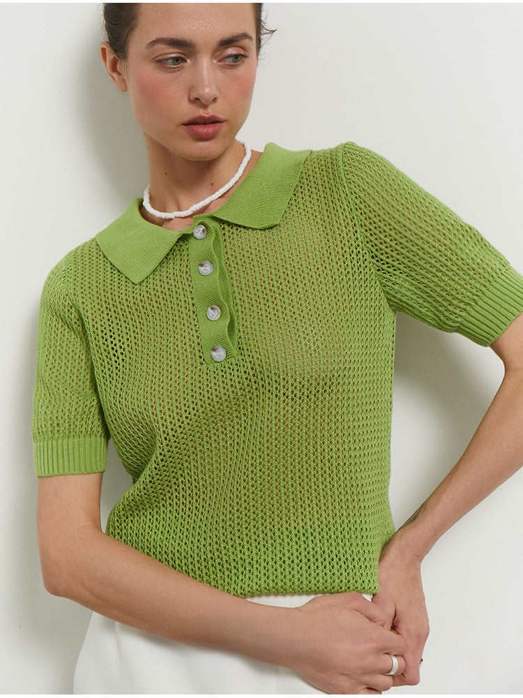 POLO IN MAGLIA TRAFORATA