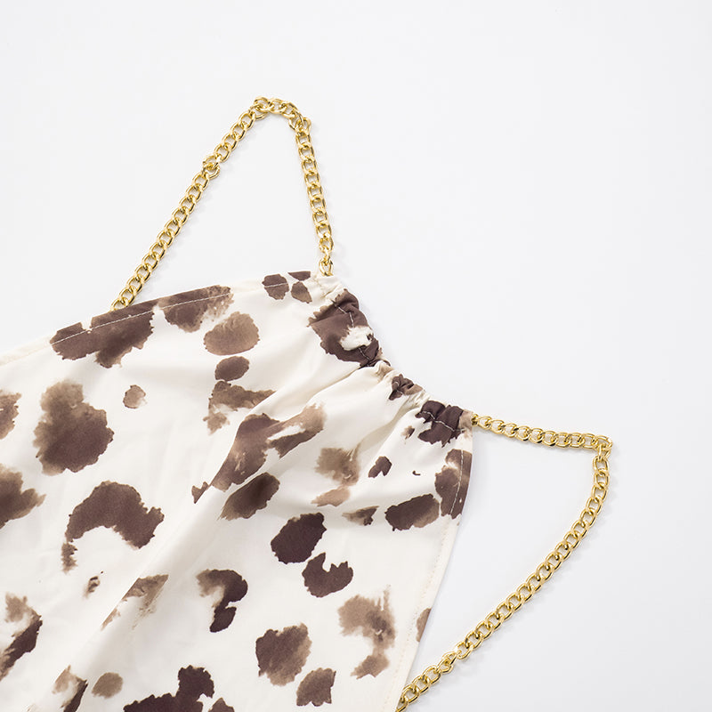 VESTITO CORTO ANIMALIER