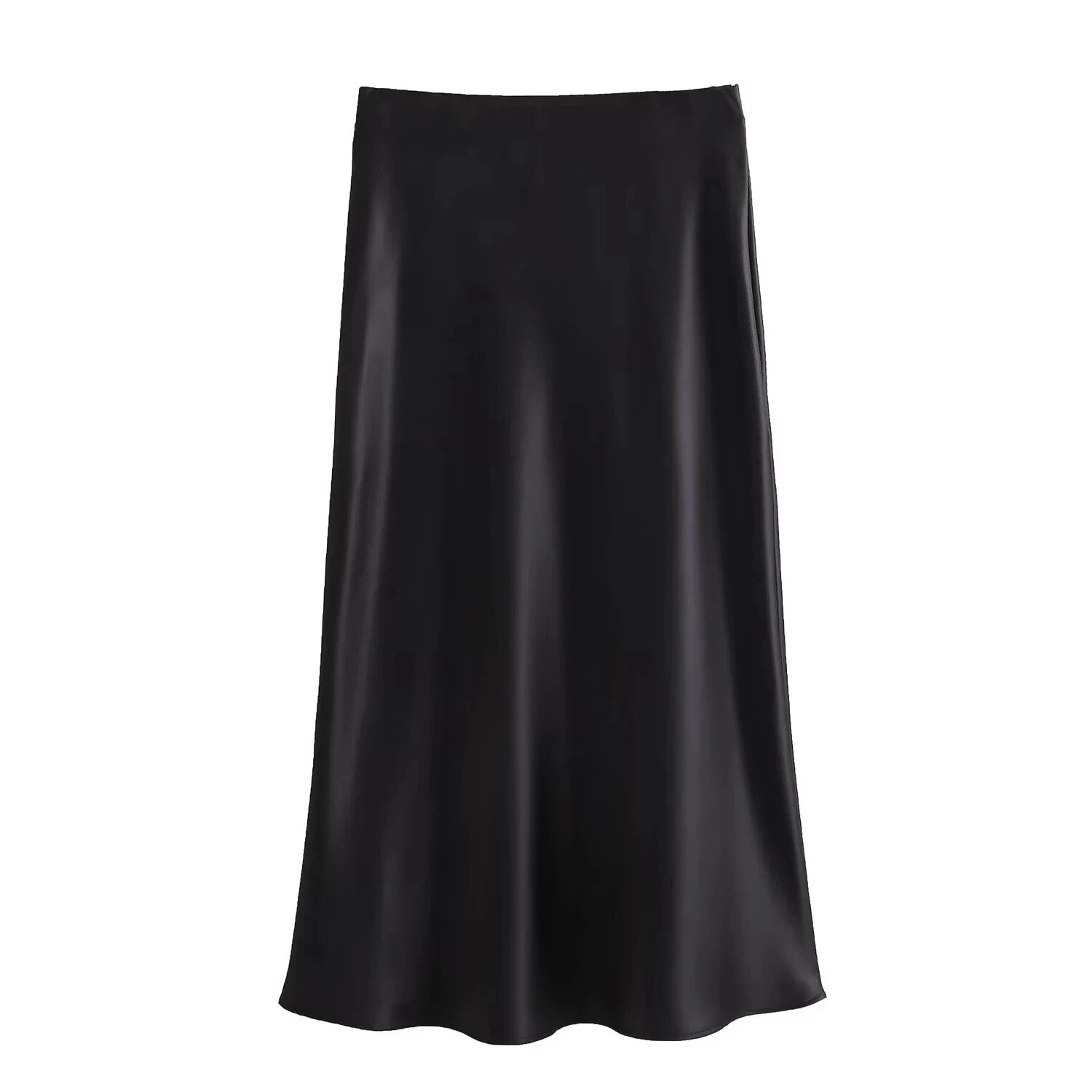 SATIN MIDI SKIRT