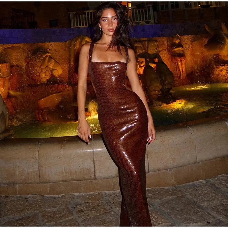 VESTITO LUNGO PAILLETTES