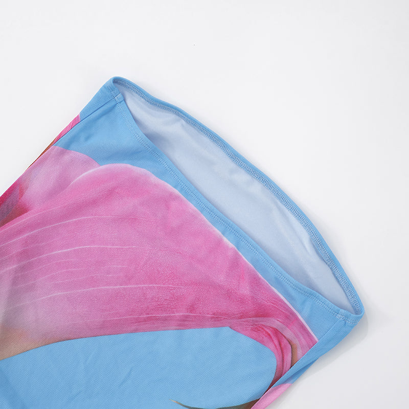 VESTITO LUNGO TULLE STAMPATO