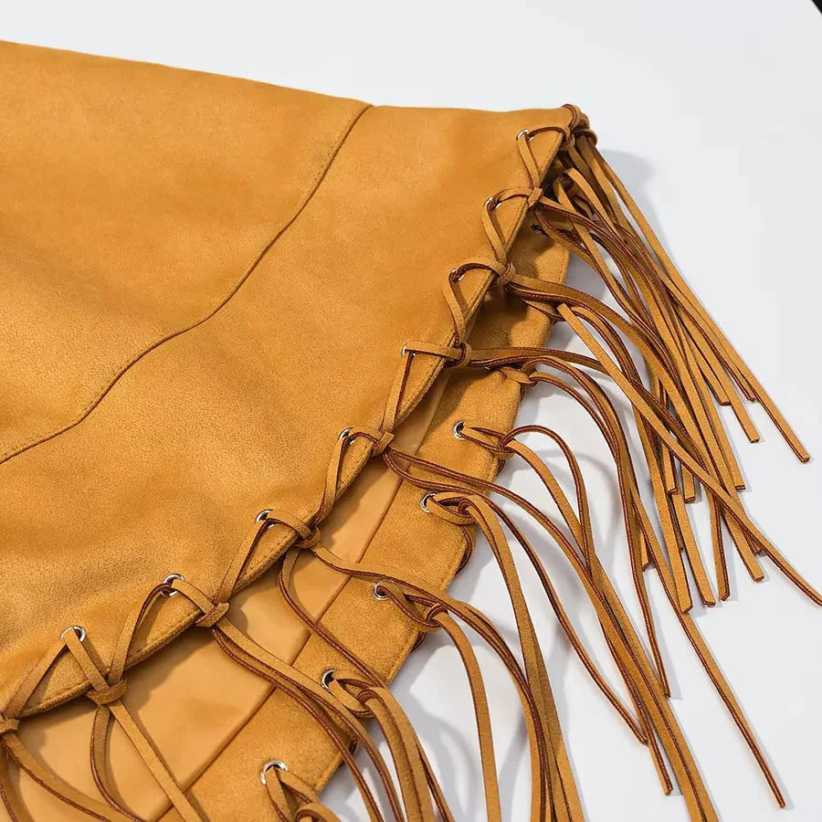 MANTELLA SCAMOSCIATA CON FRANGE