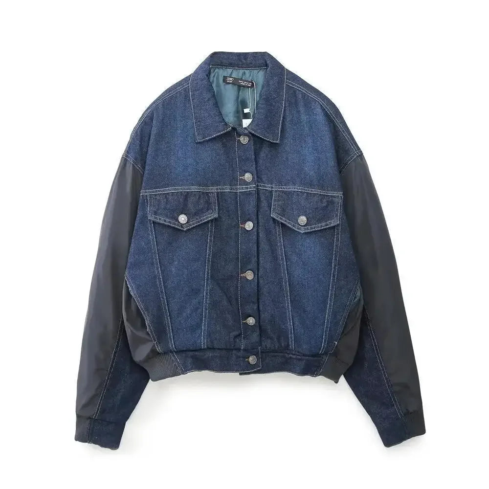 BOMBER DENIM E NYLON