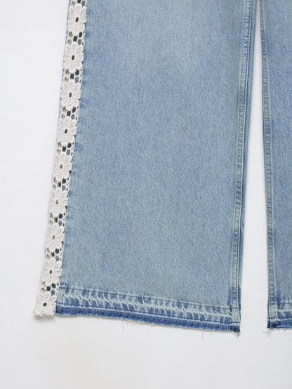 JEANS A VITA ALTA MOTIVO UNCINETTO