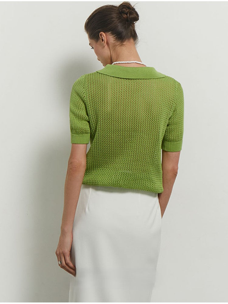 POLO IN MAGLIA TRAFORATA