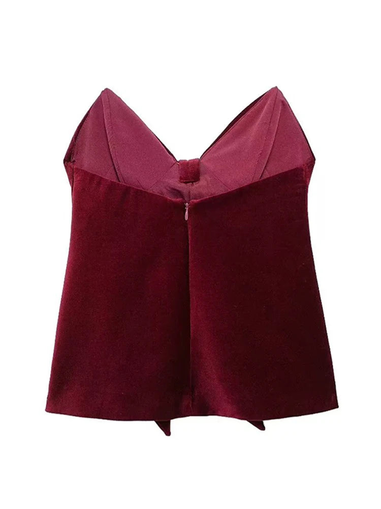 TOP FIOCCO IN VELLUTO