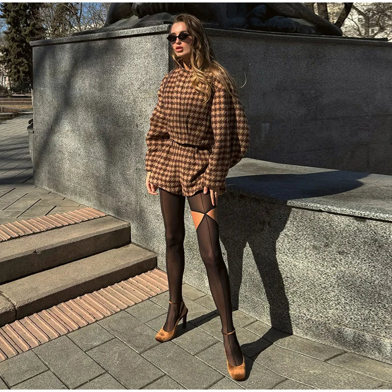 SET COORDINATO PIED DE POULE