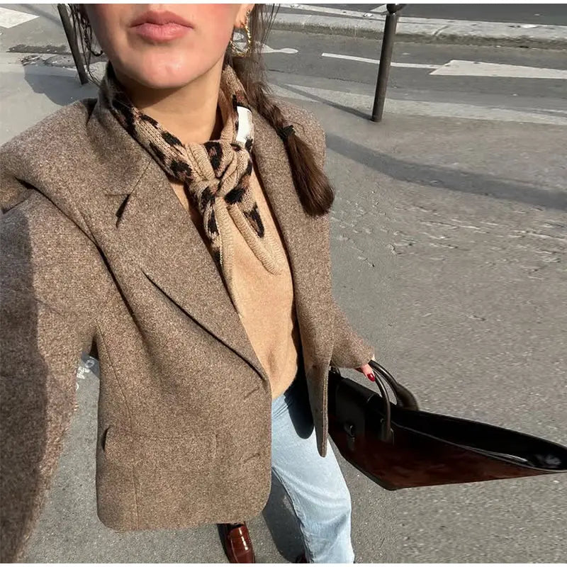 BLAZER IN PANNO CON FRANGE